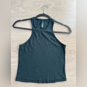 Skims emerald green ribbed tank top
